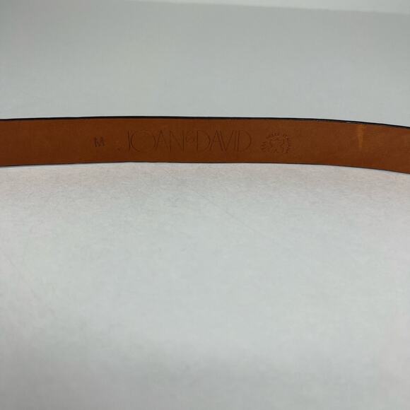 Joan & David Italy Croc Pattern Brown Leather Belt with Silvertone Hardware Sz M - Picture 8 of 12